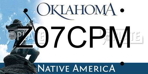 Z07CPM Oklahoma License Plate