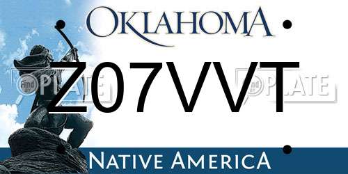 Z07VVT Oklahoma License Plate