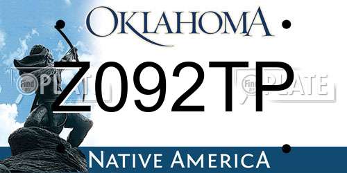 Z092TP Oklahoma License Plate