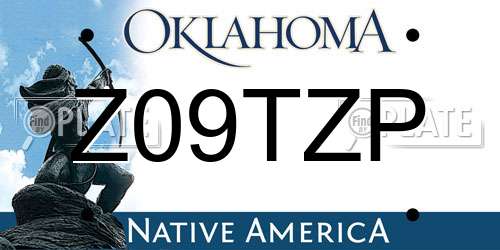 Z09TZP Oklahoma License Plate