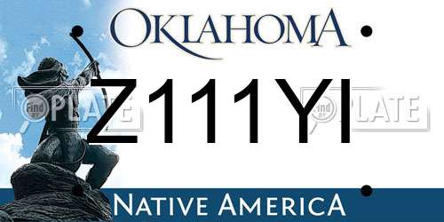 Z111YI Oklahoma License Plate