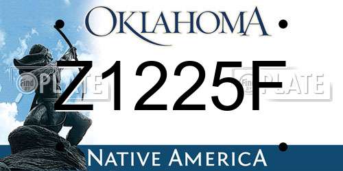 Z1225F Oklahoma License Plate