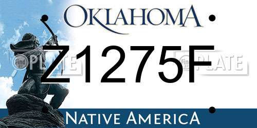 Z1275F Oklahoma License Plate