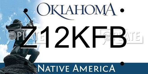 Z12KFB Oklahoma License Plate