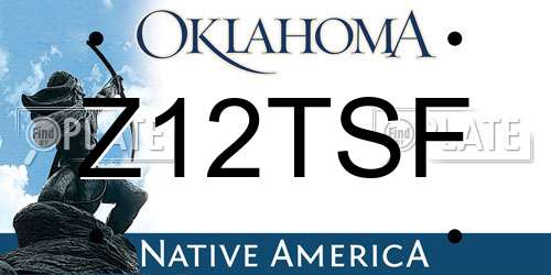 Z12TSF Oklahoma License Plate