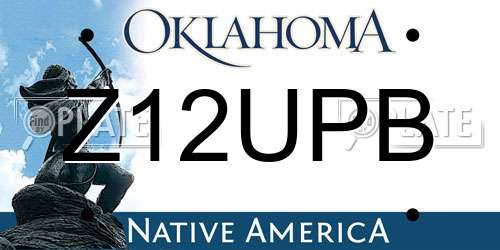 Z12UPB Oklahoma License Plate