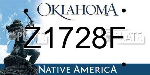 Z1728F Oklahoma License Plate