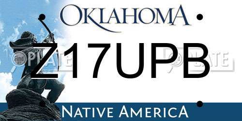 Z17UPB Oklahoma License Plate