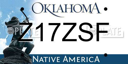 Z17ZSF Oklahoma License Plate
