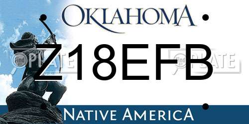 Z18EFB Oklahoma License Plate
