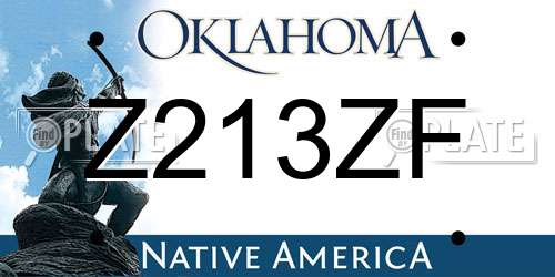 Z213ZF Oklahoma License Plate