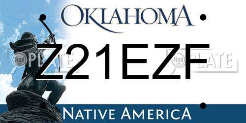 Z21EZF Oklahoma License Plate
