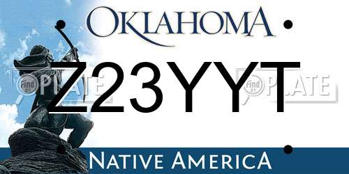 Z23YYT Oklahoma License Plate