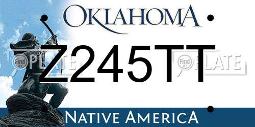 Z245TT Oklahoma License Plate