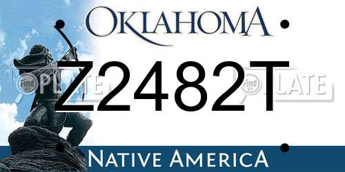 Z2482T Oklahoma License Plate