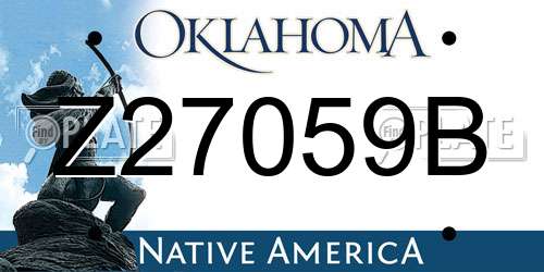 Z27059B Oklahoma License Plate