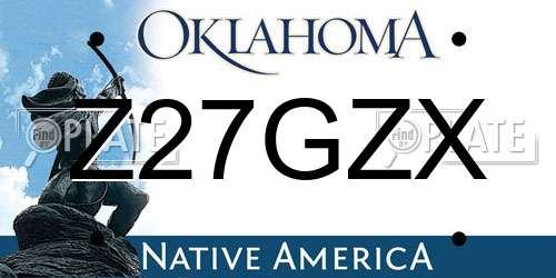 Z27GZX Oklahoma License Plate