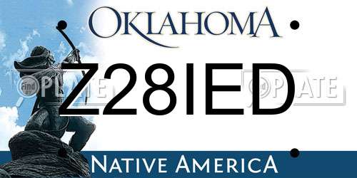 Z28IED Oklahoma License Plate