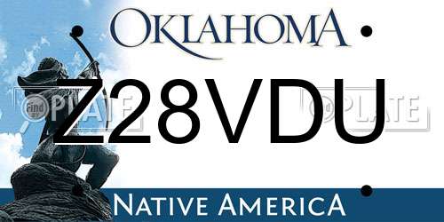Z28VDU Oklahoma License Plate
