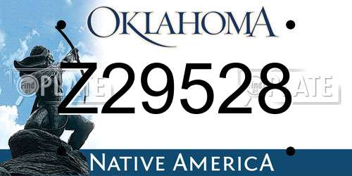 Z29528 Oklahoma License Plate