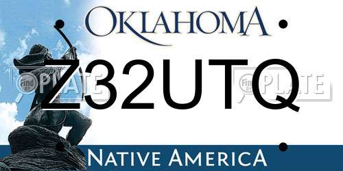 Z32UTQ Oklahoma License Plate