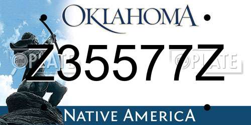 Z35577Z Oklahoma License Plate