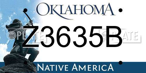 Z3635B Oklahoma License Plate