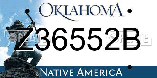 Z36552B Oklahoma License Plate