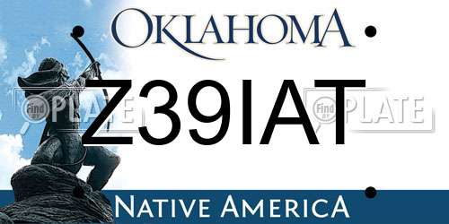 Z39IAT Oklahoma License Plate