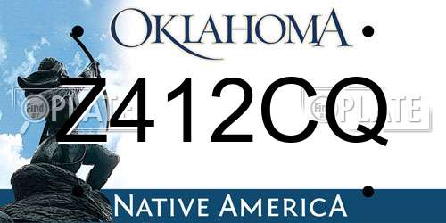 Z412CQ Oklahoma License Plate