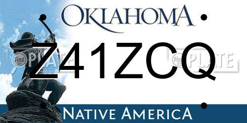 Z41ZCQ Oklahoma License Plate