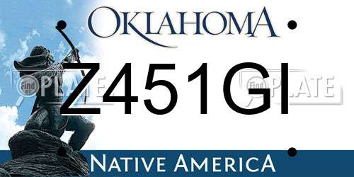 Z451GI Oklahoma License Plate