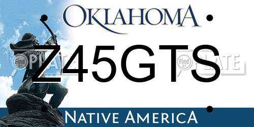 Z45GTS Oklahoma License Plate