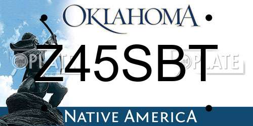 Z45SBT Oklahoma License Plate