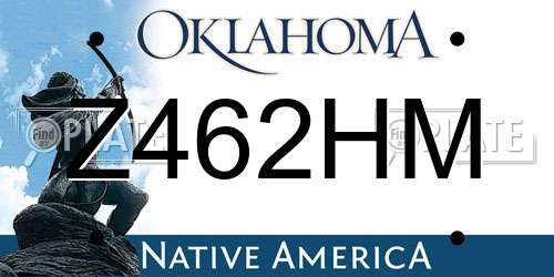 Z462HM Oklahoma License Plate