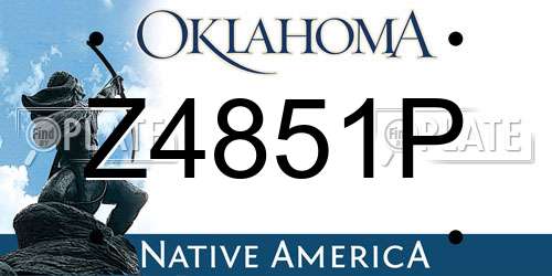 Z4851P Oklahoma License Plate