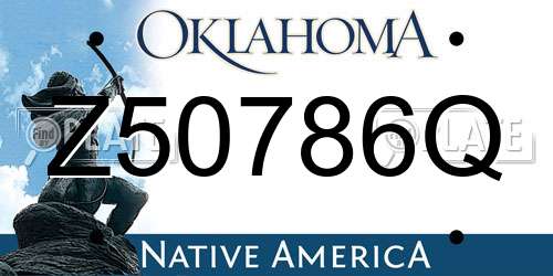 Z50786Q Oklahoma License Plate