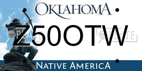 Z50OTW Oklahoma License Plate