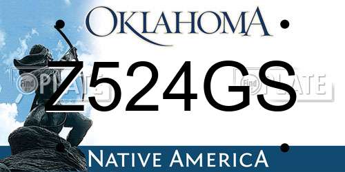 Z524GS Oklahoma License Plate