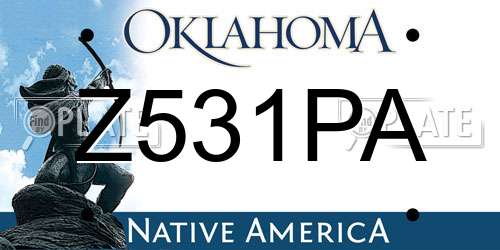 Z531PA Oklahoma License Plate
