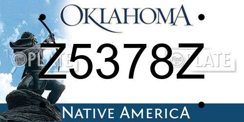 Z5378Z Oklahoma License Plate