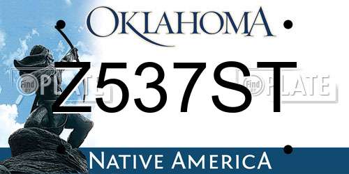 Z537ST Oklahoma License Plate