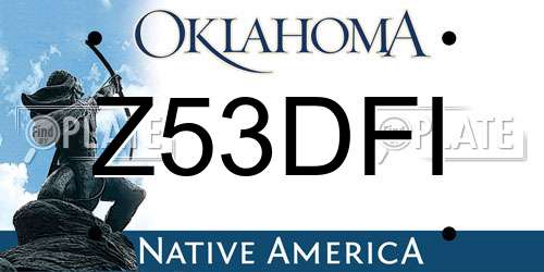 Z53DFI Oklahoma License Plate