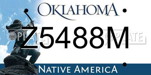 Z5488M Oklahoma License Plate