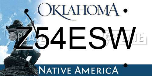 Z54ESW Oklahoma License Plate