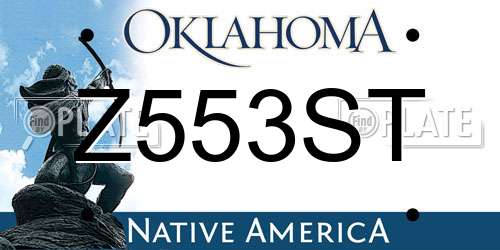 Z553ST Oklahoma License Plate