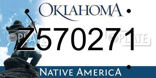 Z570271 Oklahoma License Plate