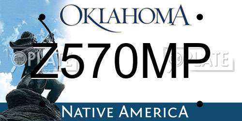 Z570MP Oklahoma License Plate