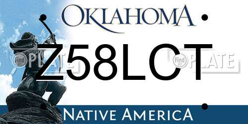 Z58LCT Oklahoma License Plate