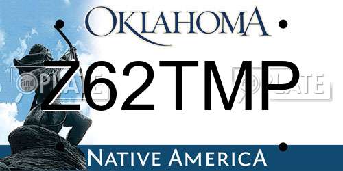 Z62TMP Oklahoma License Plate